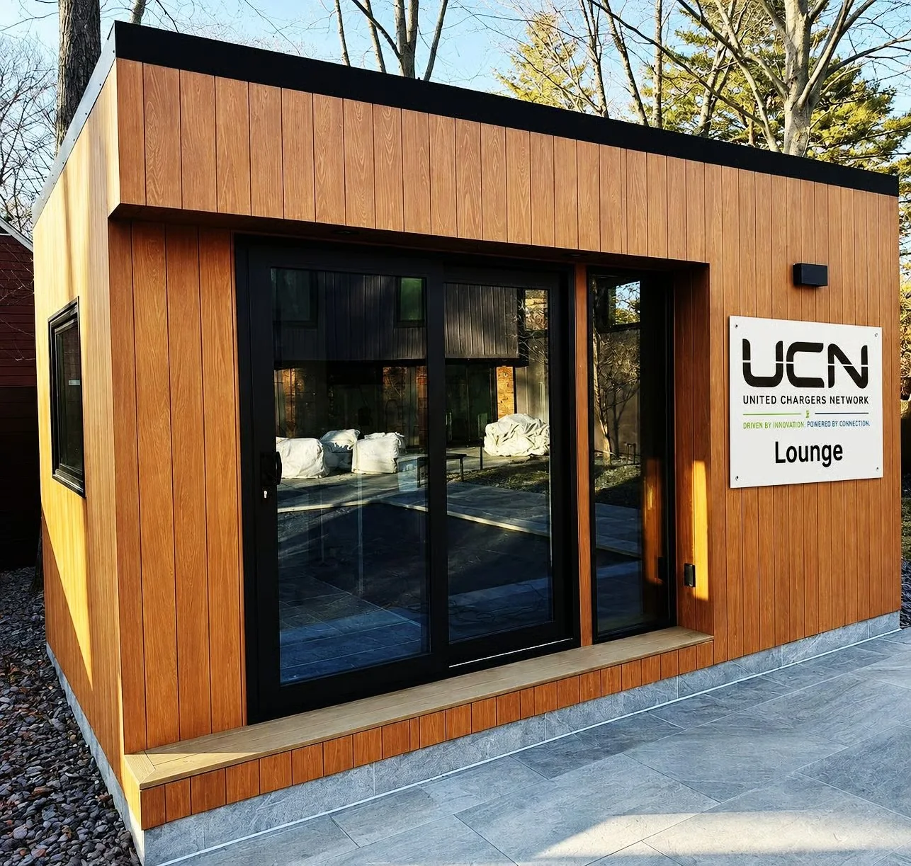 UCN branded lounge concept representing a current United Chargers Network project in development