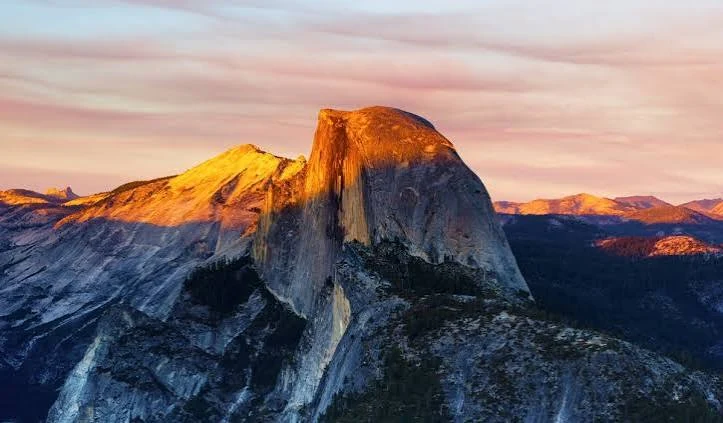 Half Dome and Yosemite high country viewed from Glacier Point